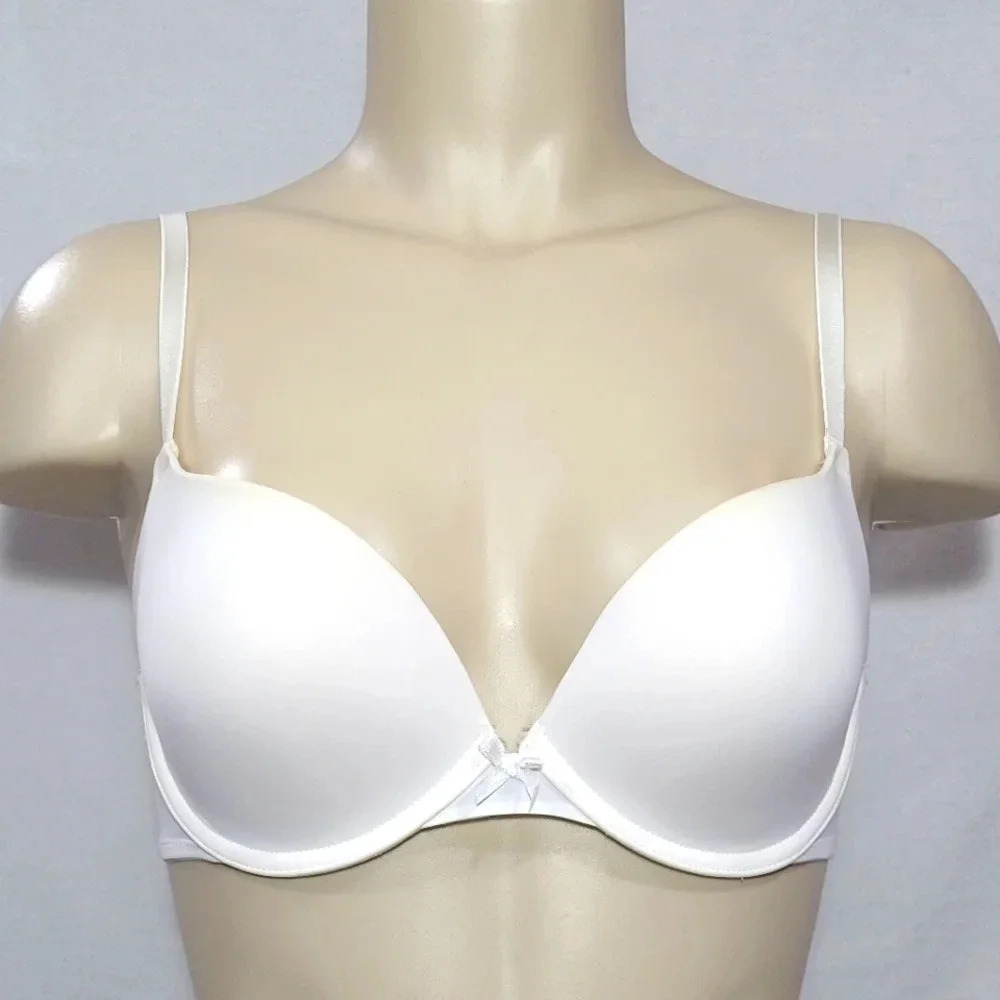34C Xhilaration Perfect T-Shirt‎ Convertible Push-Up Plunge UW Bra White NWT